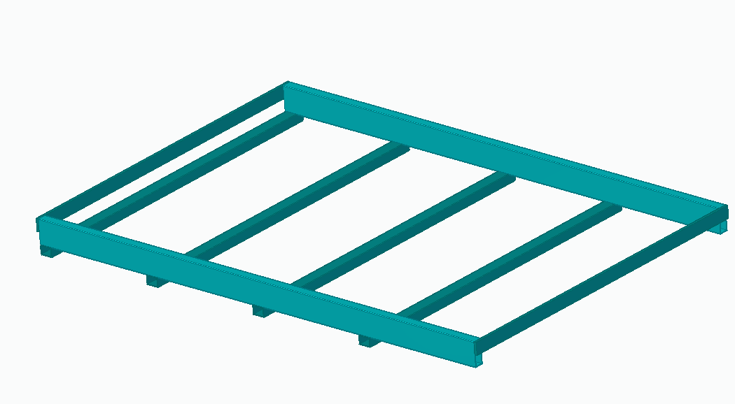 screenshot of 3d modelling of the frame